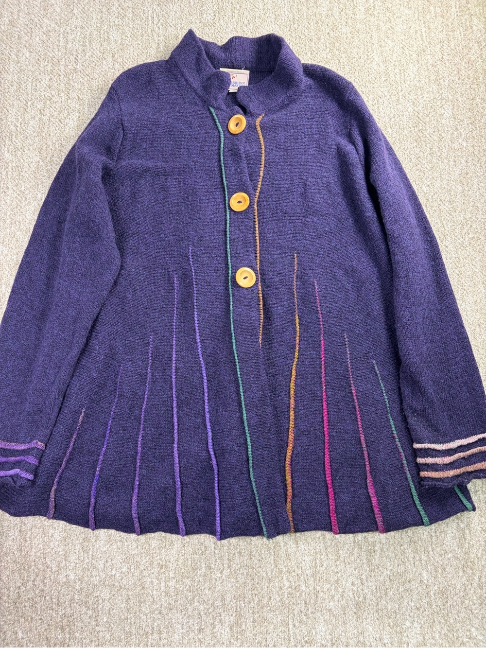 Rare Vintage Bebhinn Marten Knit Wear Made In Ireland  Purple cardigan
